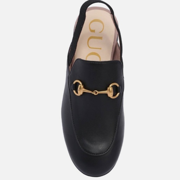 Toddler Gucci Loafers Black and Gold Buckle size 25